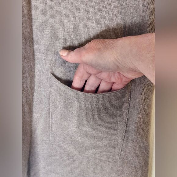 Benedetta B. L PastelChocolate WOOL CASHMERE Blend Knit Slvless Women Cardigan - Picture 5 of 10